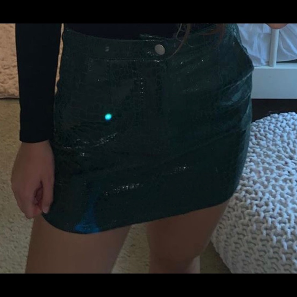 Leather Snakeskin Skirt